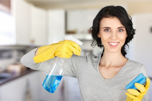 Deep cleaning a patterned rug in a Brent flat with careful care