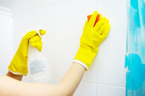 Lift and corridor cleaning in a modern Brent property