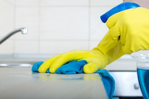 Cleaner preparing a Brent property for a one-time deep clean