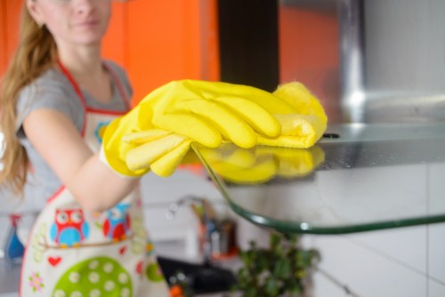 Local office cleaning team working in a Brent commercial building