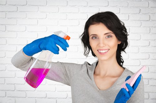 Cleaning a hallway runner in a Brent property with access considerations