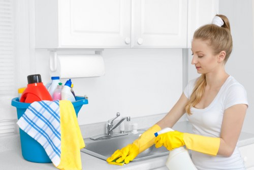 Close-up of mattress stain treatment during a deep clean